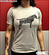 Bull Terrier Body of Words T-Shirt - Black Logo on Heather Grey Shirt