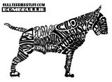 Bull Terrier Body of Words Vinyl Die Cut Decal - Bull Terrier Sticker