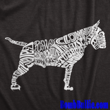 Bull Terrier Body of Words T-Shirt (White Logo) - BombBullie  - 3